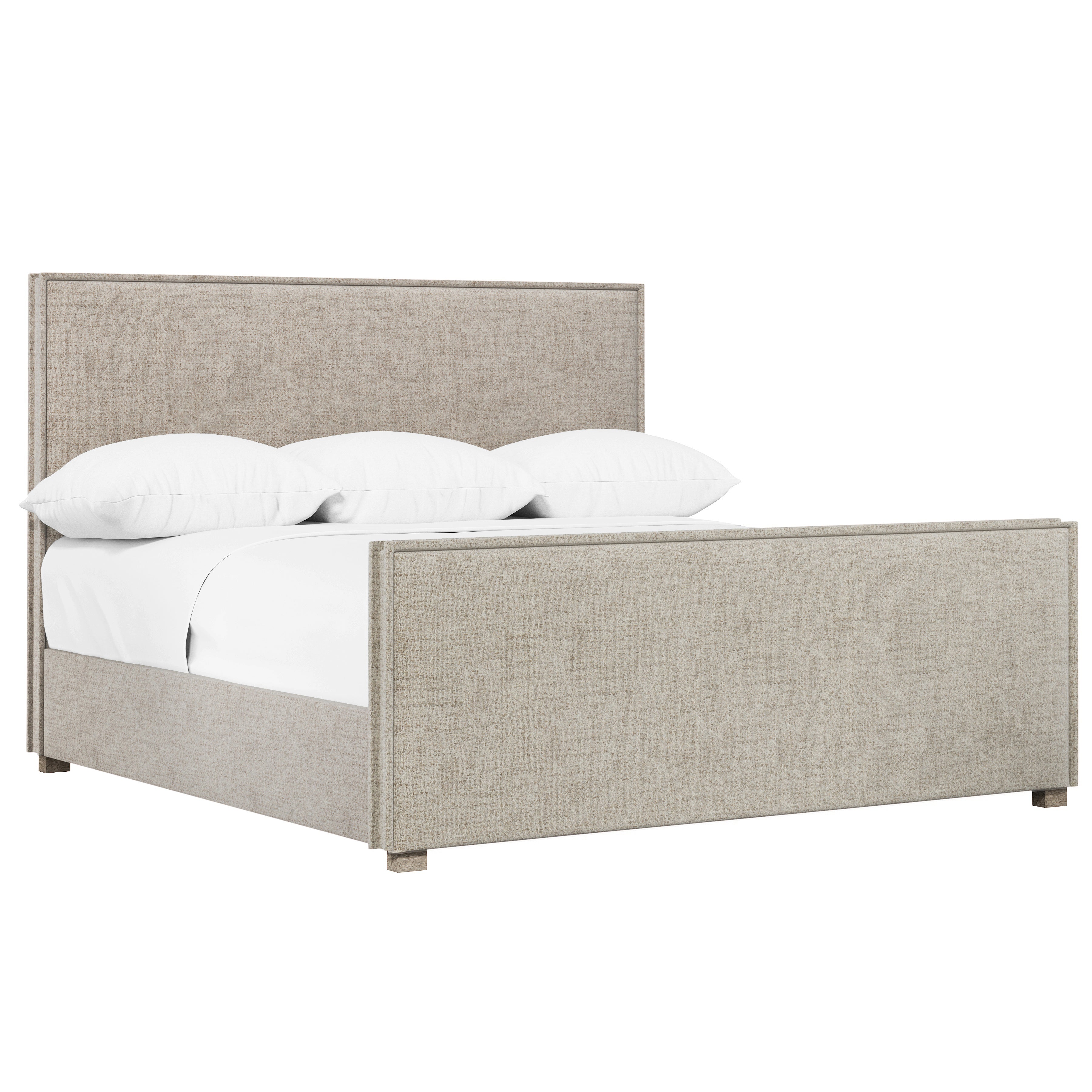 Sawyer King Panel Bed with Tan Upholstery
