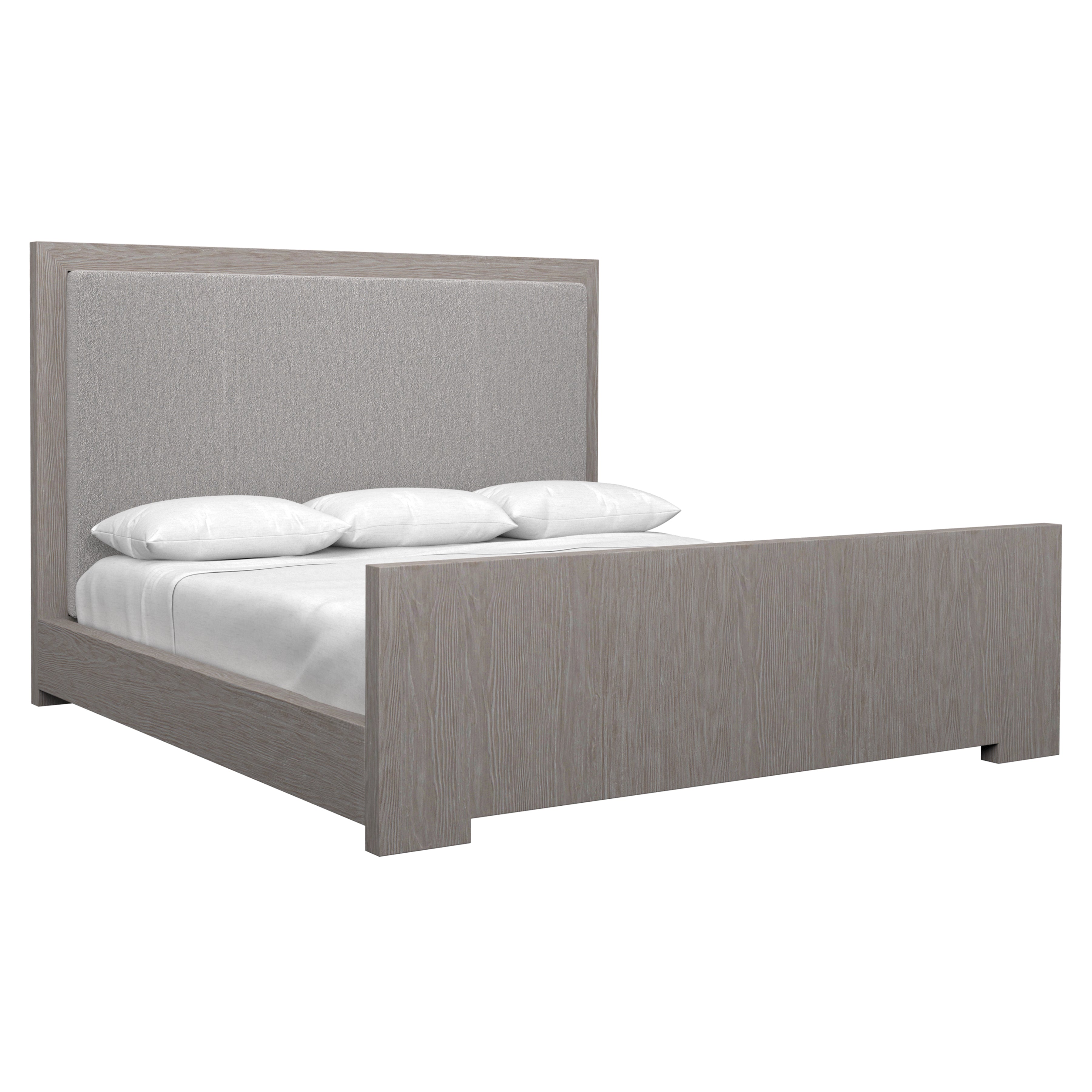Trianon California King Panel Bed in Gris Wood Finish
