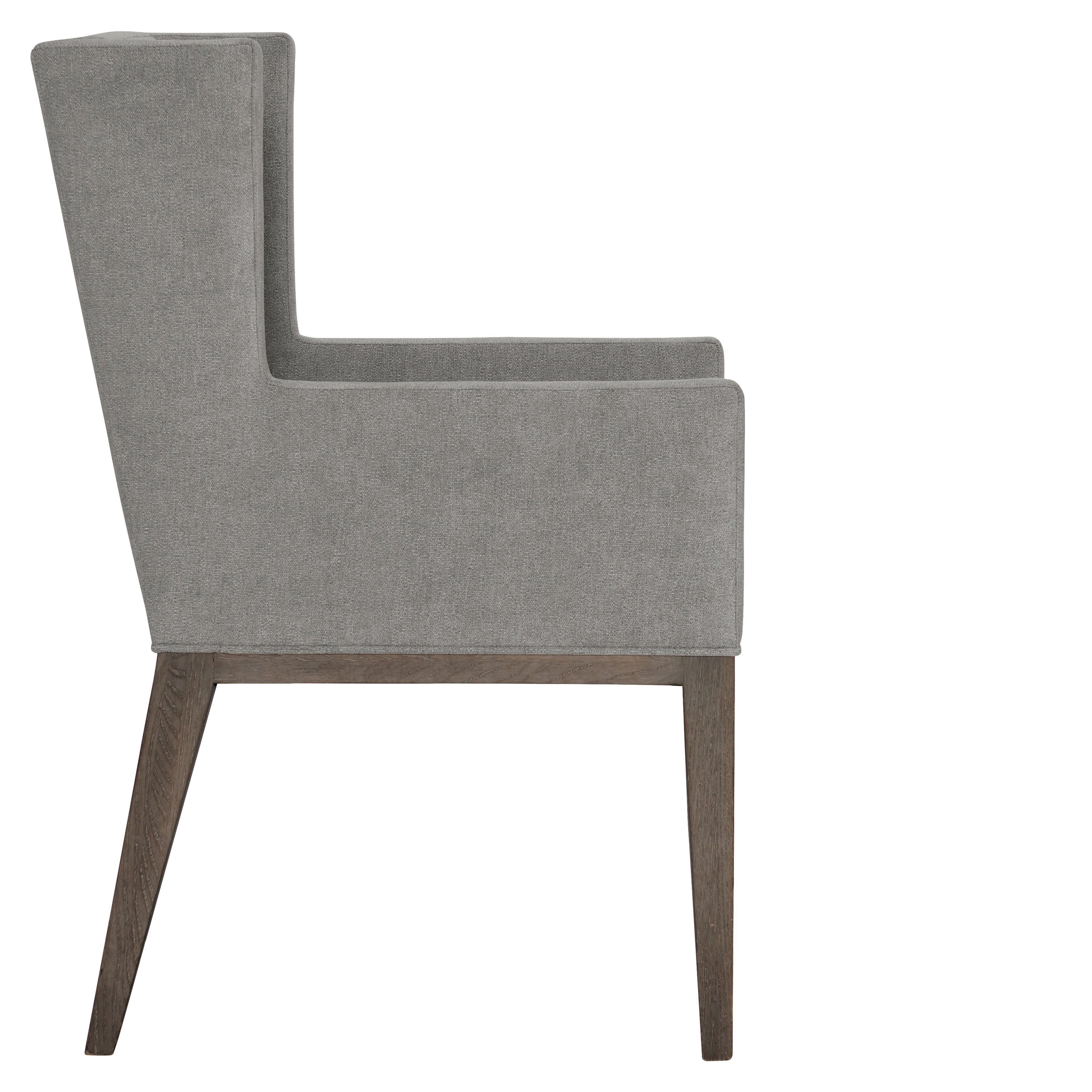 Linea Upholstered Arm Chair in Cerused Charcoal Finish