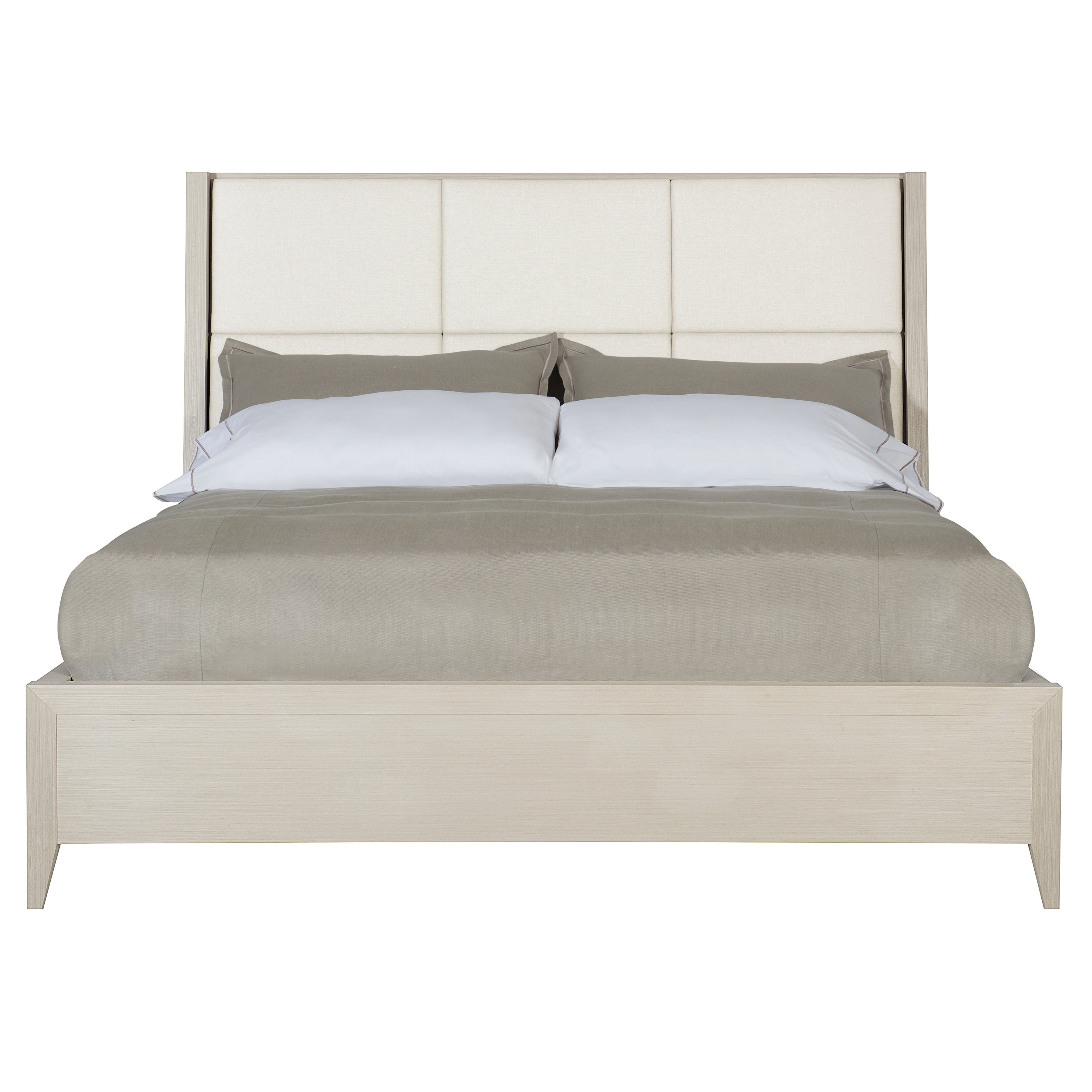 Axiom King Upholstered Panel Bed with Wooden Footboard and Side Rails