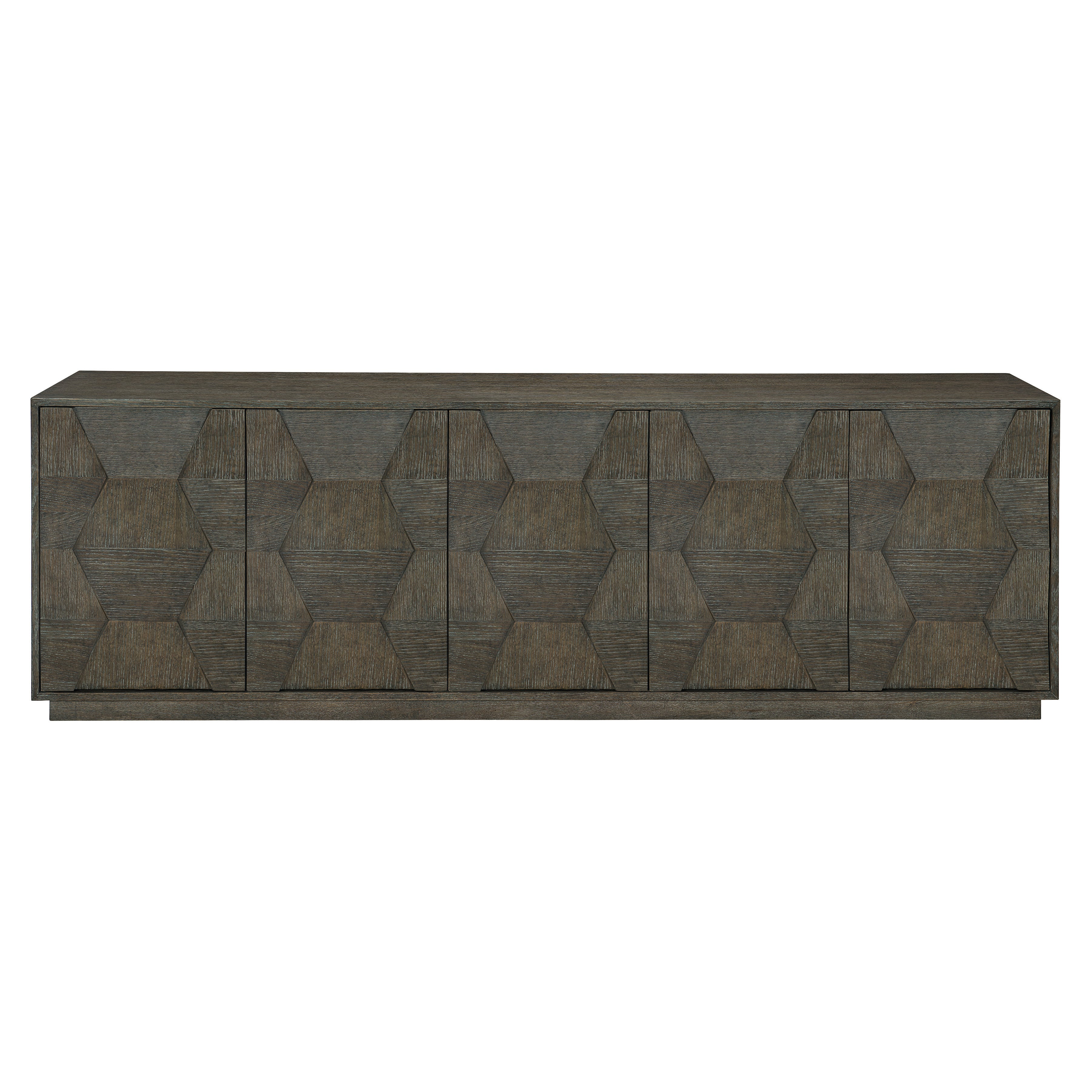 Linea Entertainment Console in Cerused Charcoal Finish