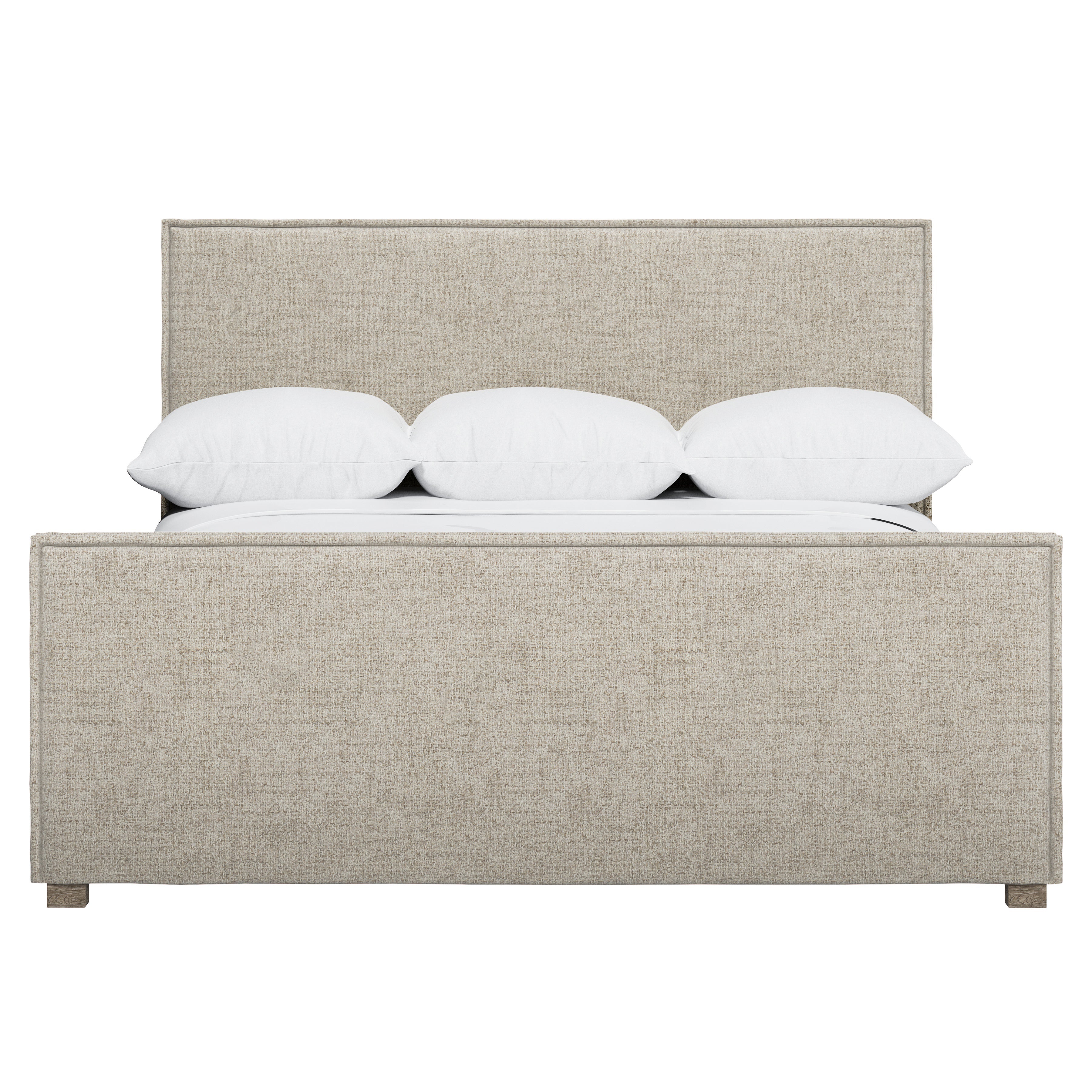 Sawyer King Panel Bed with Tan Upholstery