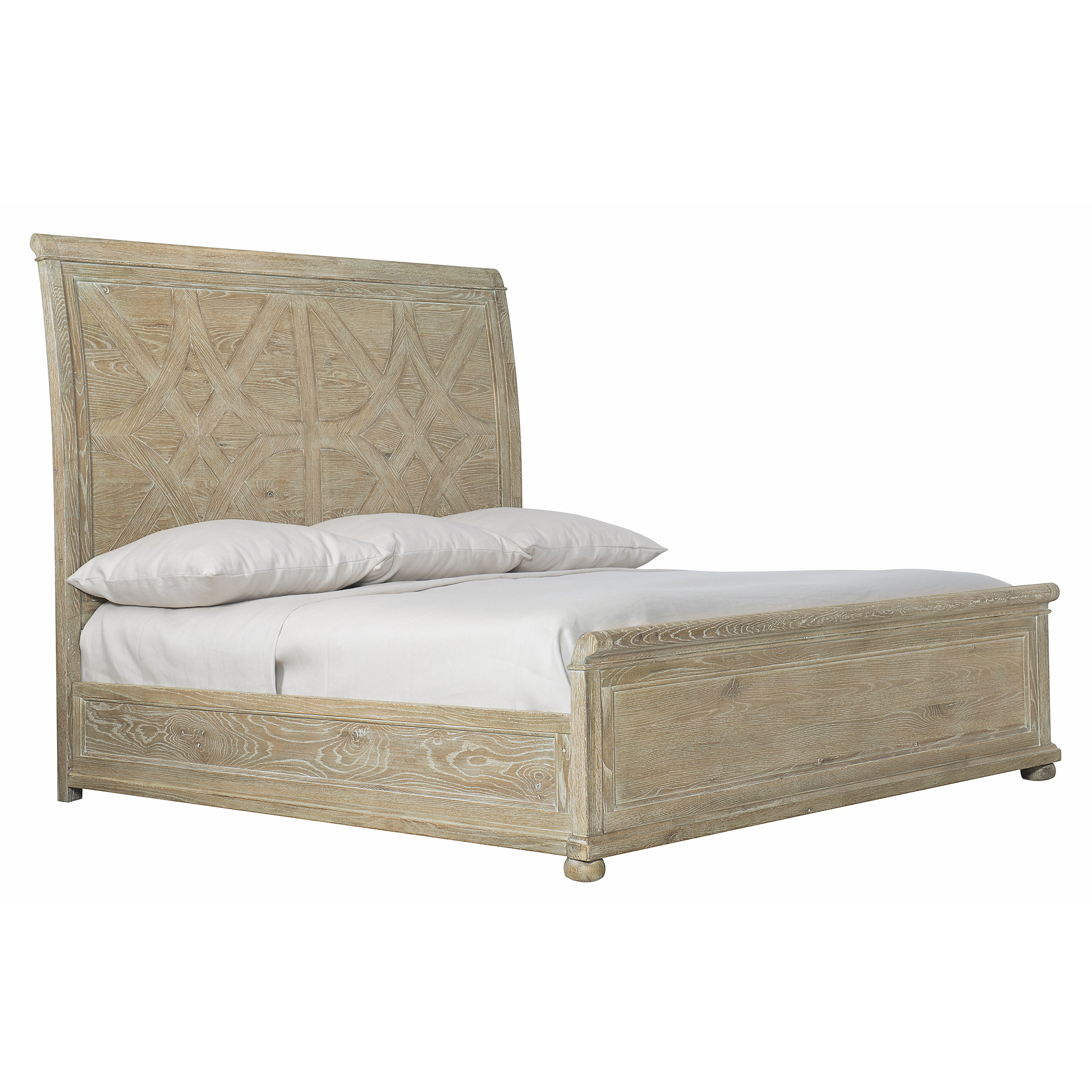 Rustic Patina King Panel Bed in Sand Finish