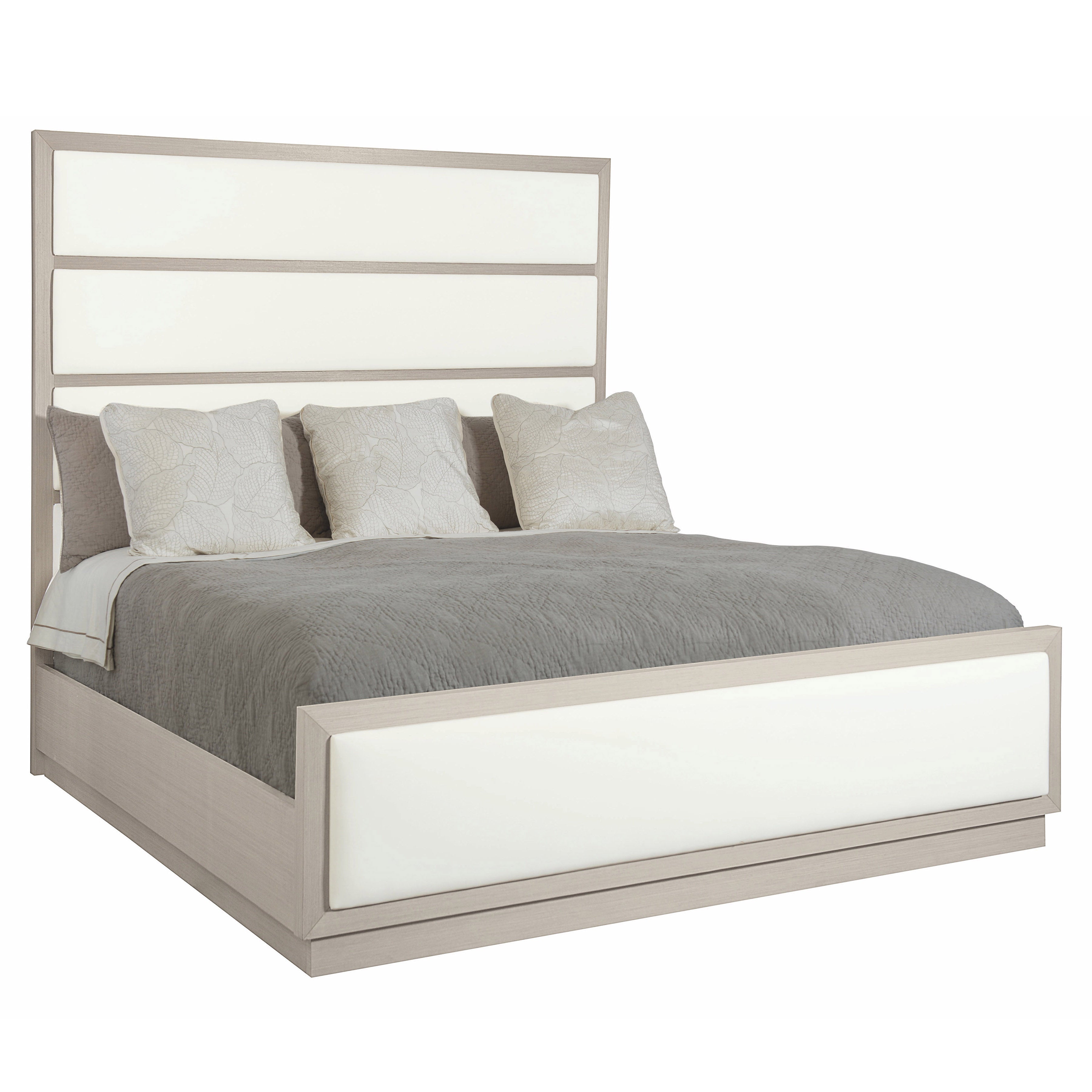 Axiom Queen Panel Bed with Inset Upholstered Panels