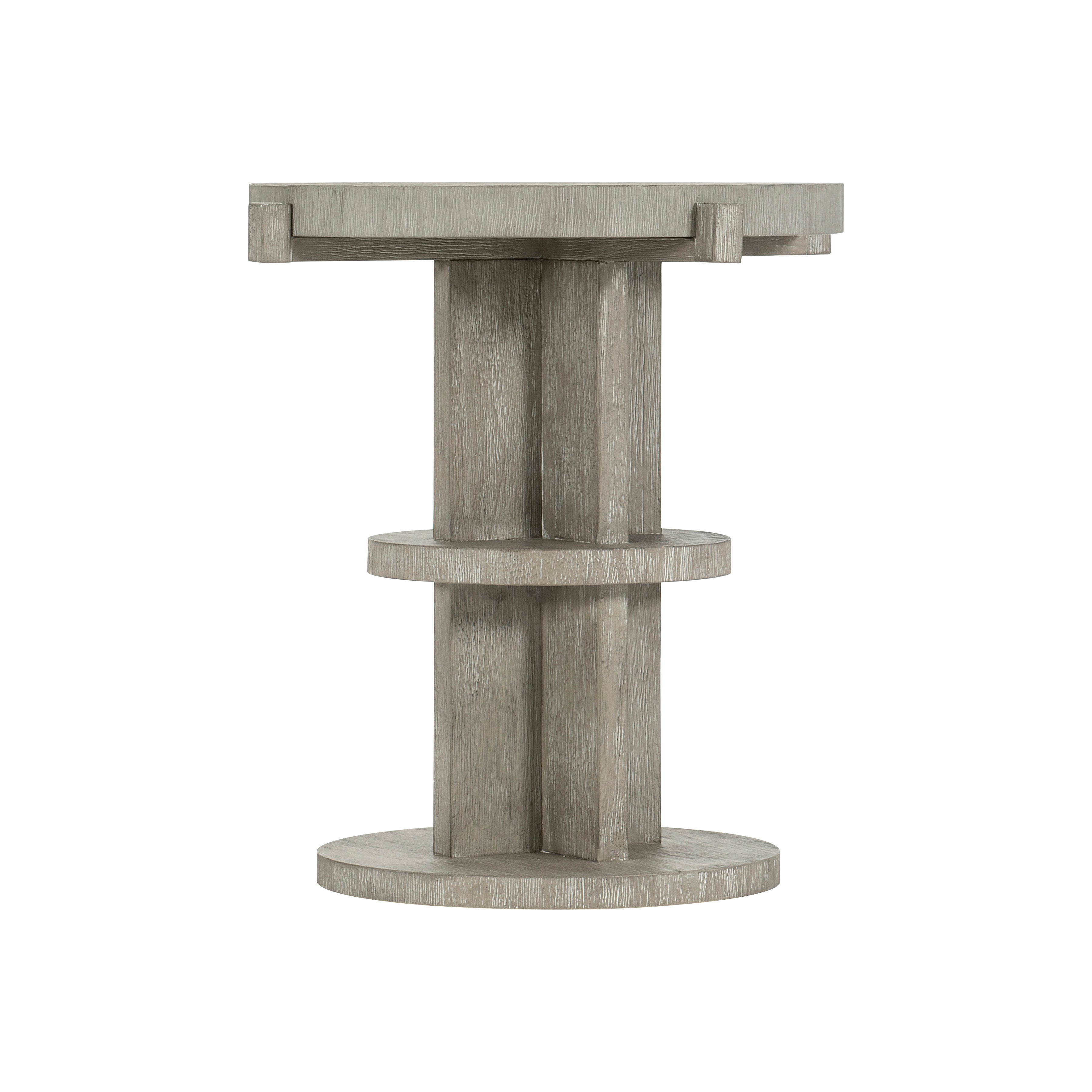 Foundations Round Side Table in Light Shale Finish