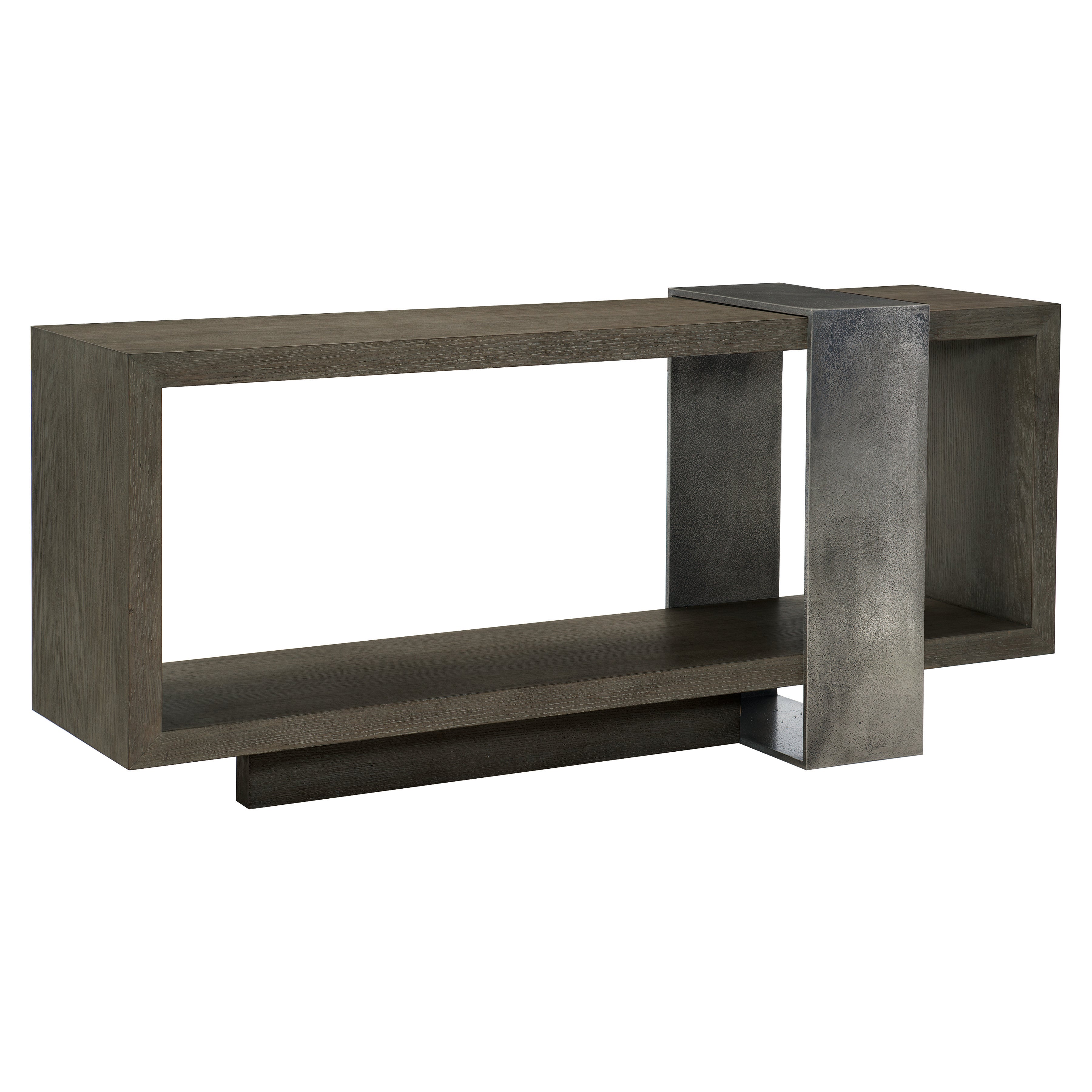 Linea Console Table in Cerused Charcoal Finish