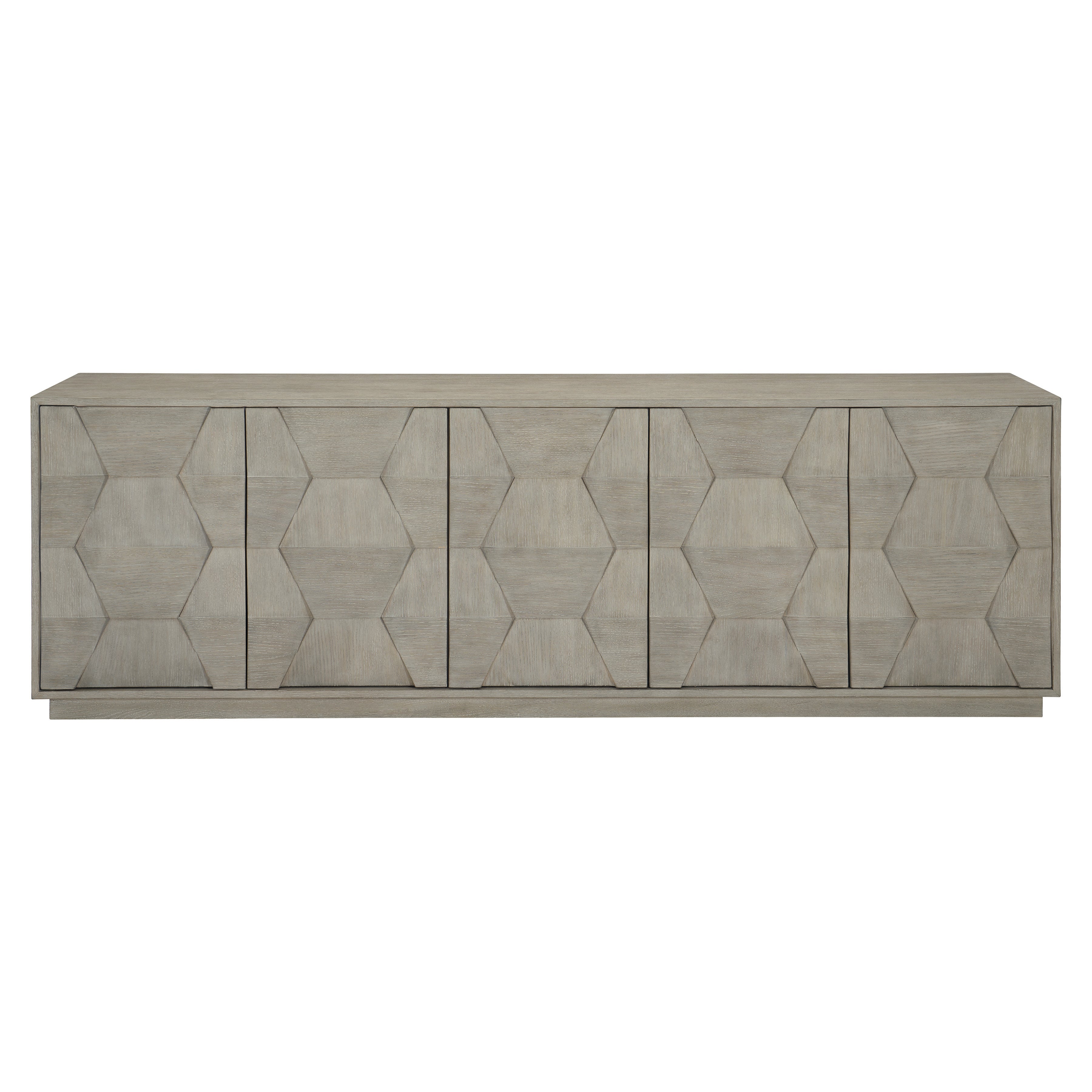 Linea Entertainment Console in Cerused Greige Finish