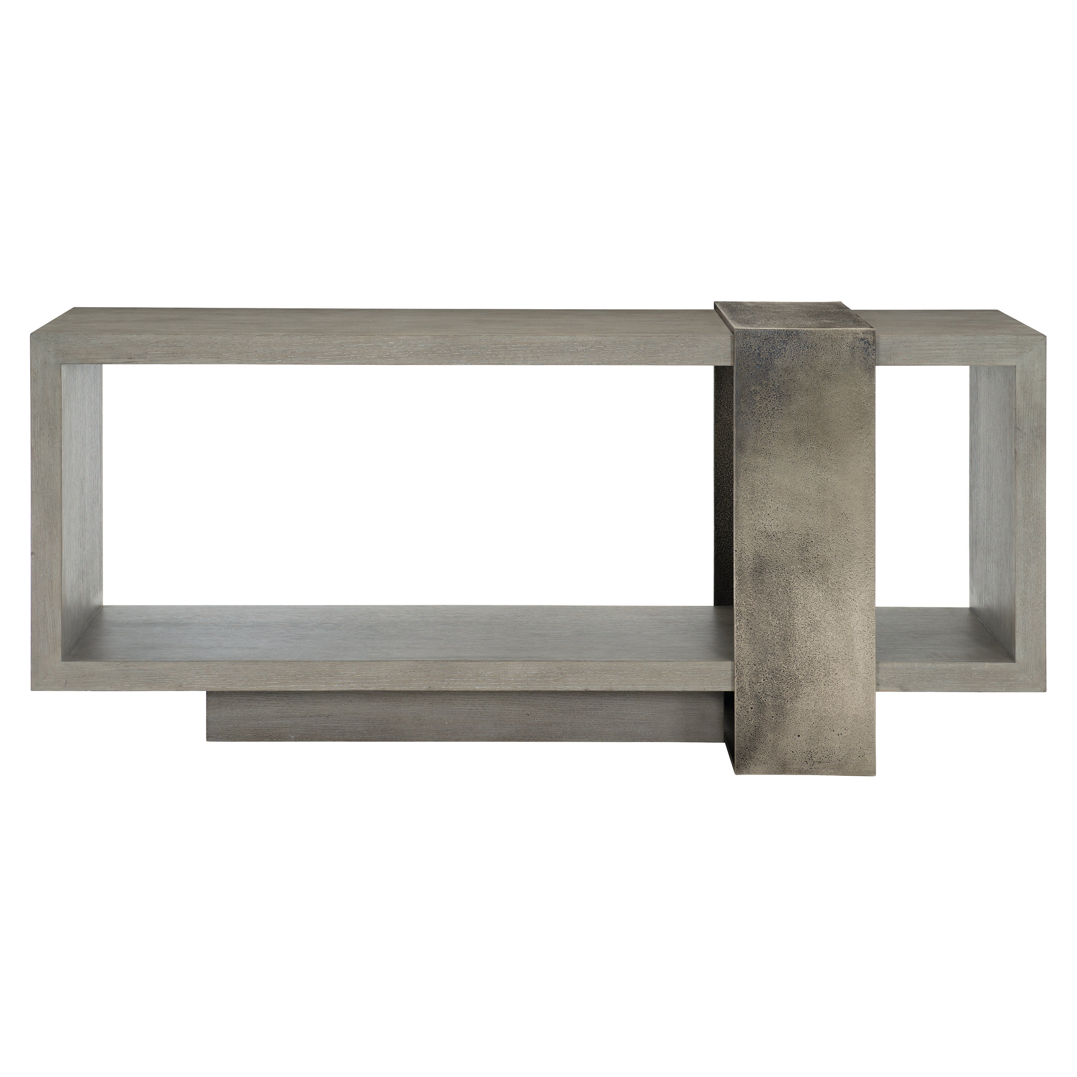 Linea Console Table in Cerused Greige Finish