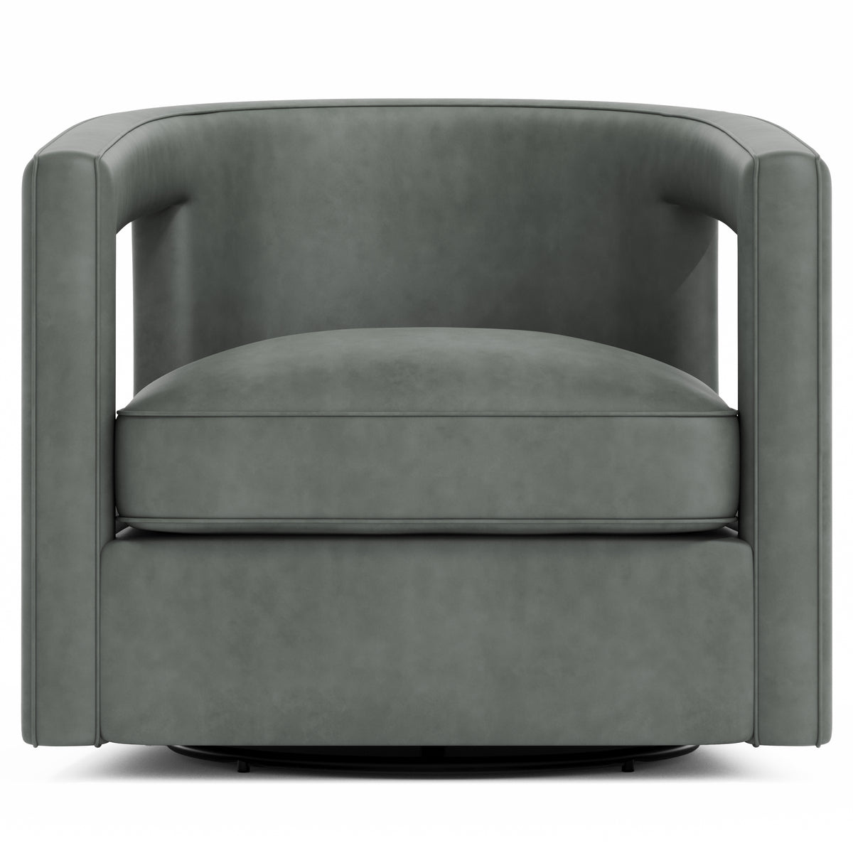 Alana Leather Swivel Chair Without Nails