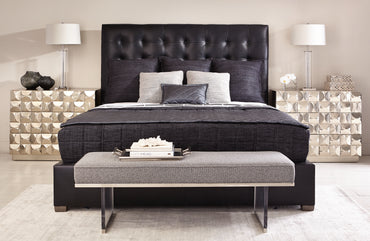 Avery Leather Panel Bed | Queen
