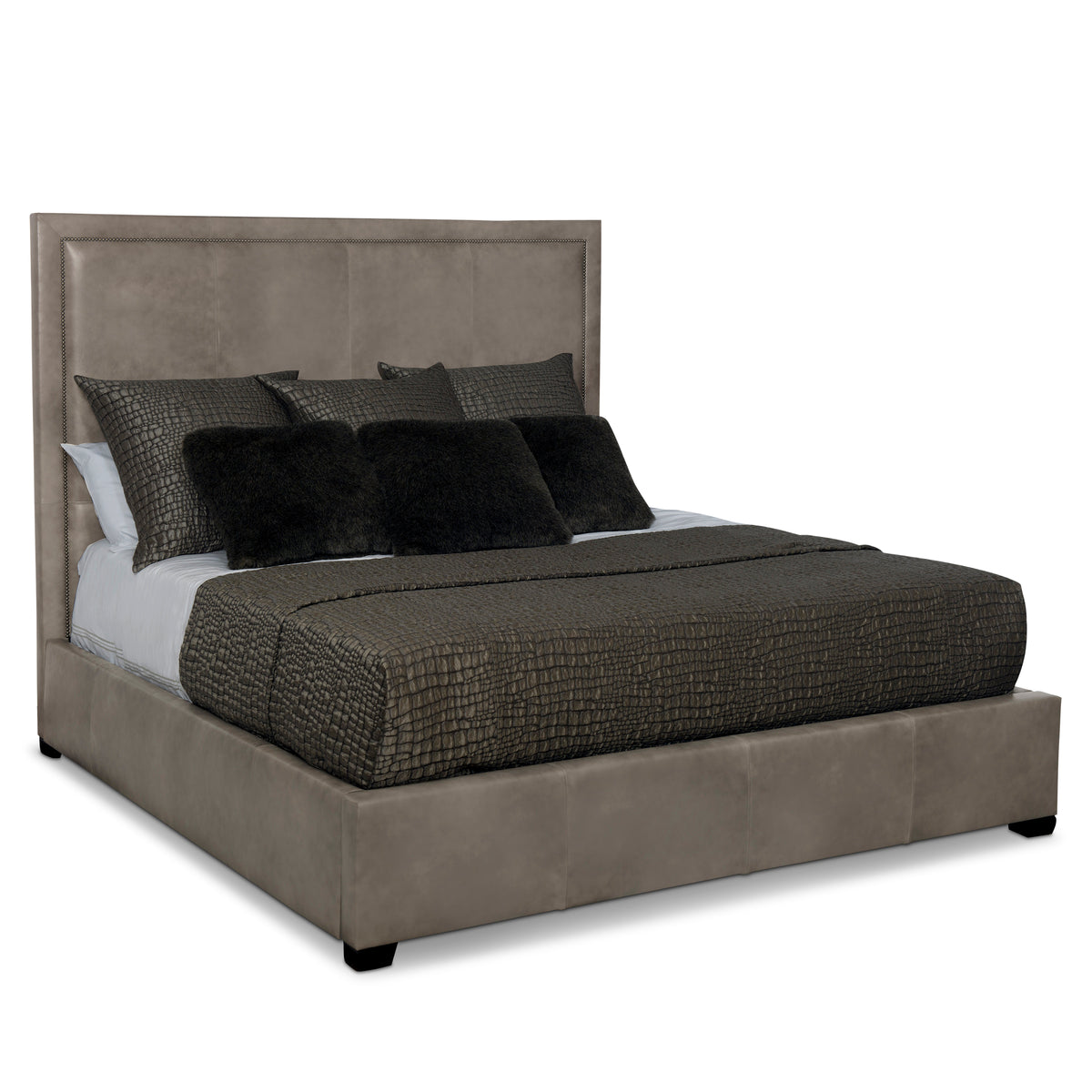 Morgan Leather Panel Bed