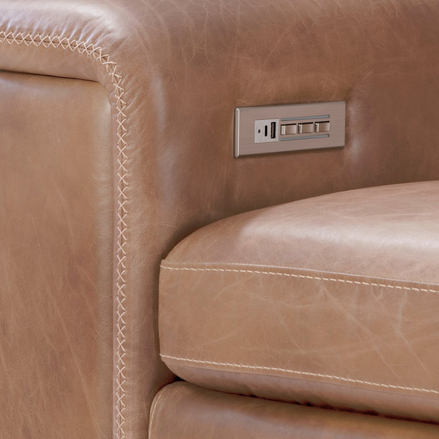 Lioni Leather Power Motion Sectional