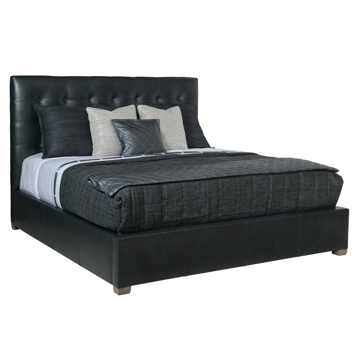 Avery Leather Panel Bed | Queen