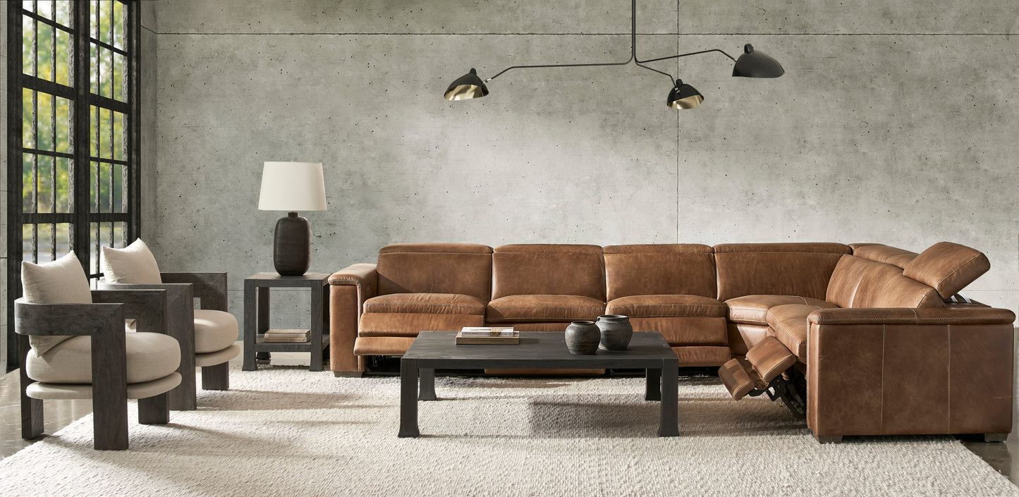 Lioni Leather Power Motion Sectional