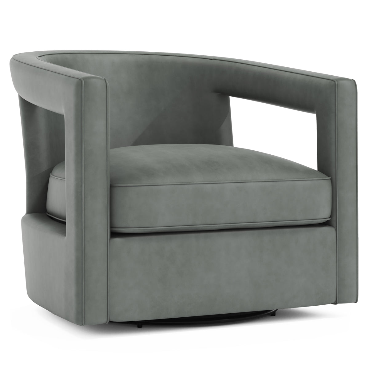 Alana Leather Swivel Chair Without Nails