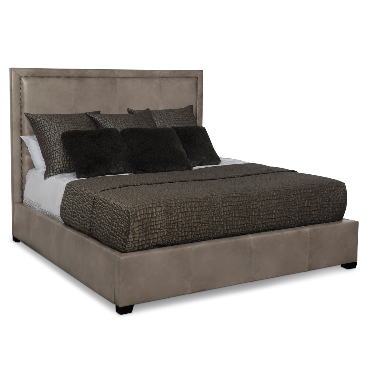Morgan Leather Panel Bed