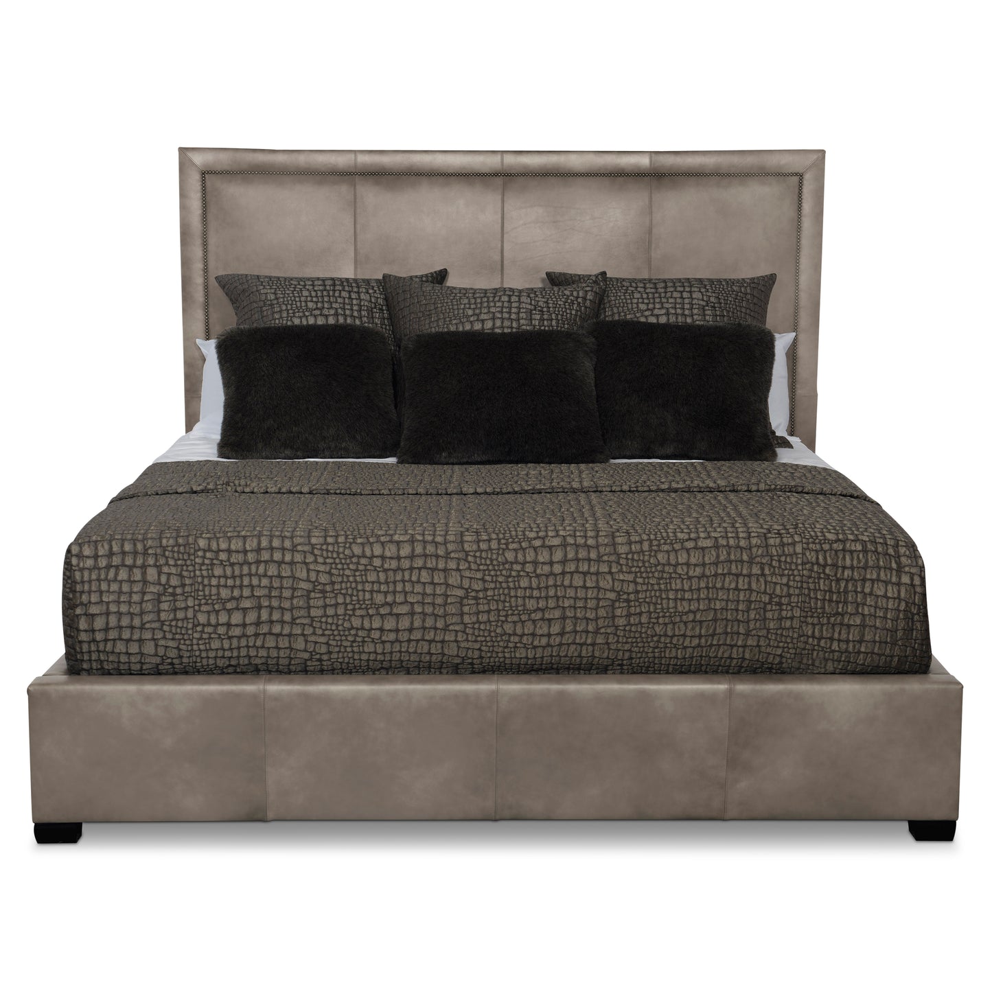 Morgan Leather Panel Bed